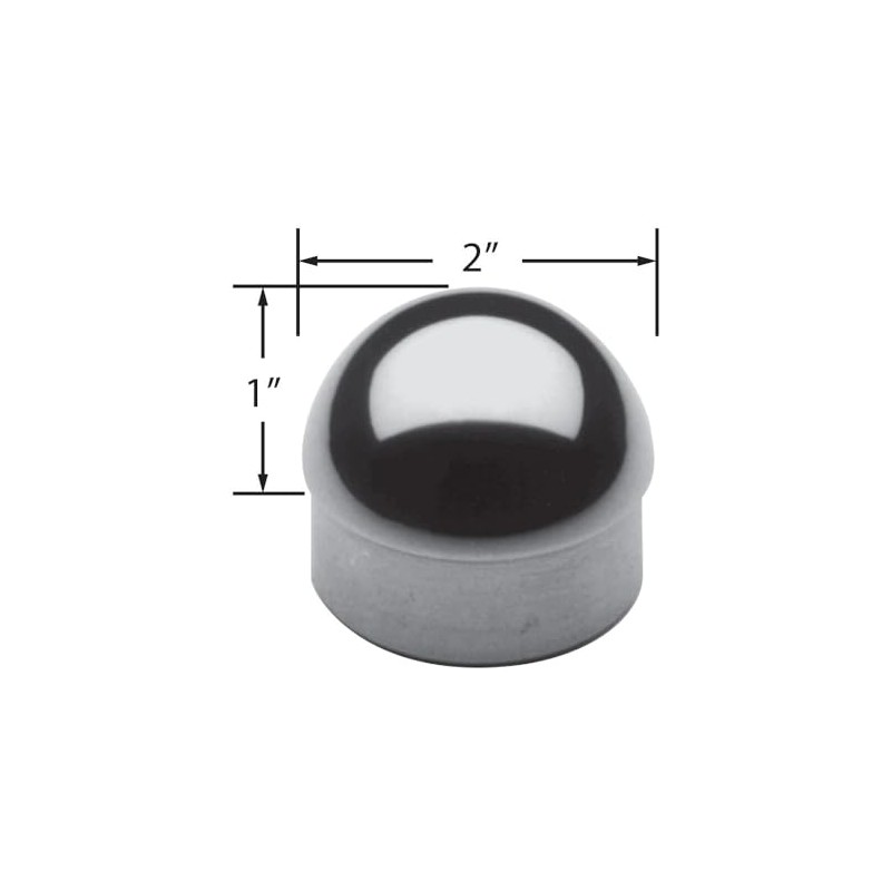 2" Dia. Polished Stainless Steel Domed End Cap 2" O.D.