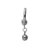 PIERCINGLINE Titanium Ball Closure Ring | Two Crystals | BCR