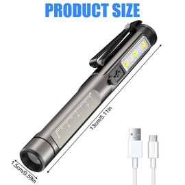 Pupillenleuchte Medizin Penlight, Diagnostikleuchte Medizinische Mit Seitenlichtern, Diagnostikleuchte Stiftlampe für Wiederverwendbar LED Stiftlampe, Pupillenleuchte für Krankenschwestern Ärzte