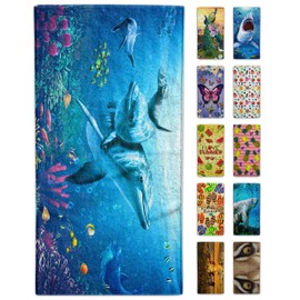 alottagifts Dolphin Beach Towel 30" x 60" Microfiber Sand Free Quick Dry Travel for Adults Teen Children (Dolphin)