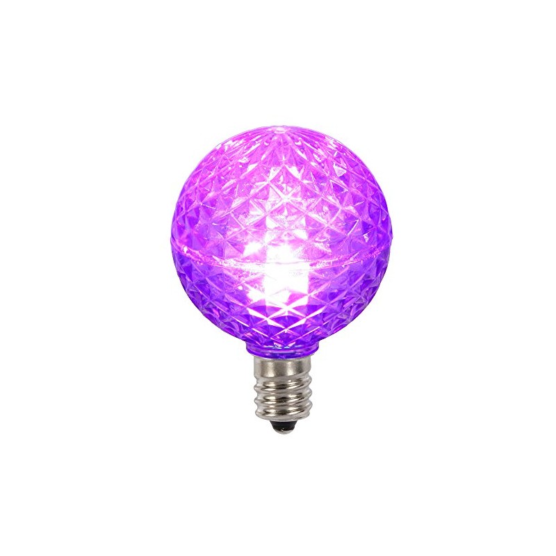 Vickerman G40 LED Purple Bulb E12 Nickel Base .45W, Package