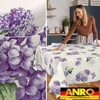 ANRO Oilcloth Tablecloth Wax Tablecloth Washable Garden Tablecloth Round Oval