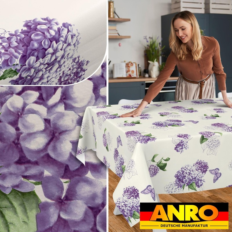ANRO Oilcloth Tablecloth Wax Tablecloth Washable Garden Tablecloth Round Oval