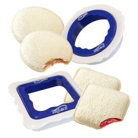 Uncrustable Sandwich Cutters for Kids Lunch, Sandwich Cutter And Sealer To Make Crustless PBJ, Decruster Sandwich Maker for Kids Boys Girls Lunch Accessories, Dishwasher Safe, Round & Square
