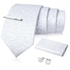 FACIACC Men's Silk Chief Tie Clip, Cufflinks Set of 4,