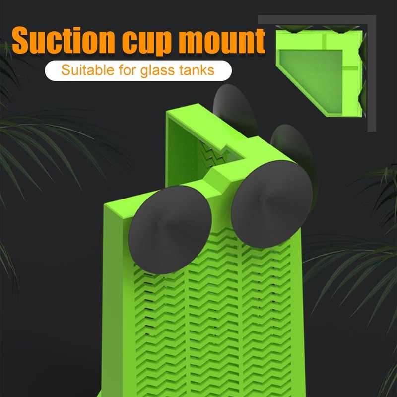 DONGKER Bearded Dragon Feeder,Anti-Escape Lizard Corner Terrarium Bowl with Suction