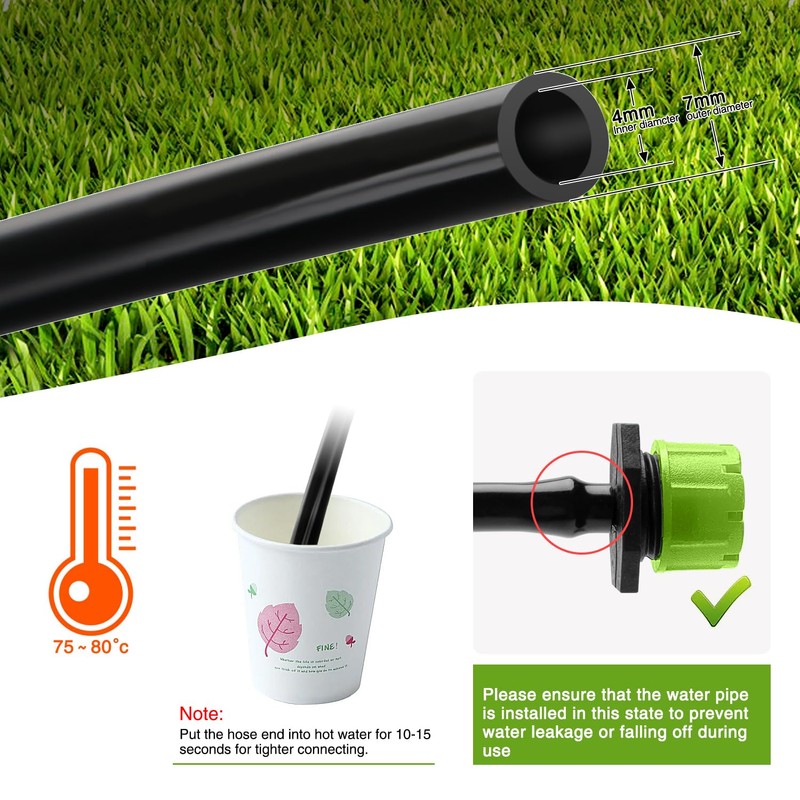 VooGenzek 120 Pieces 4/7 mm Automatic Drip Irrigation Set, 40