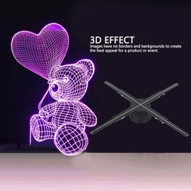 Holographic 3D Projector 45cm 4 Blades 3D Hologram Fan Advertising Display Built-in 8GB Support WiFi App Hologram Projector for Business Signs, Bars etc
