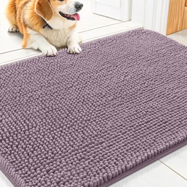 Smiry - Tapete para puerta de perro para patas fangosas, 30 x 20 pulgadas, absorbe la humedad y la suciedad, antideslizante, lavable, de secado rápido, felpilla para puerta delantera, entrada interior