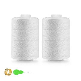 Stiverse 2 Pcs Sewing Thread, 1000 Yard White Thread, Polyester White Thread for Sewing, All Purpose WhiteSewingThread, WhiteThread for Machine/Hand Sewing/Hand Quilting