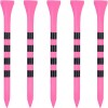 SMITH 1 100 Pcs 3-1/4" Natural Wooden Pink Golf Tees