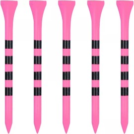 SMITH 1 100 Pcs 3-1/4" Natural Wooden Pink Golf Tees 83MM Long Length