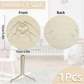 BQSAZHYJ Newborn Baby Announcement Sign, Wooden Engraved Baby Birth Hospital Bracelet Holder Hello World Newborn Announcement Board Welcome Baby Shower Decor (model N)