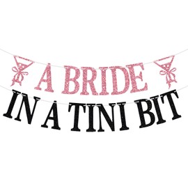 A Bride in A Tini Bit Banner, Espresso Martini Bachelorette, Martini Glass Bridal Shower Engagement Party Decorations