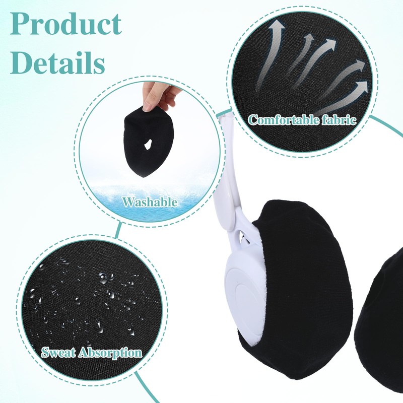 2 Pairs Earpads Sweater Covers, Stretchable Knit Fabric Headphone Sweat