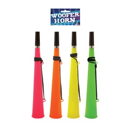 Neon Woofer Horns in Pink, Orange, Yellow & Green - Carnival Noise Maker or Football Festival Party Horn