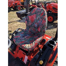 Durafit Seat Covers, Compatible with Massey Ferguson All Series ROP Models and KIOTI CS 2210 Tractor Red Camo Waterproof Seat Covers for Tractor, Check Picture Matches Your Seats. One Piece seat