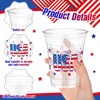Jingmore 50 Sets 12oz 4th of July Plastic Cups with