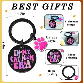 OZUEMUL Cat Mom Gifts for Women Cat Gifts for Women Cats Themed Gift for Girls Cats Keychain for Mothers Day Birthday Christmas Funny Keychain