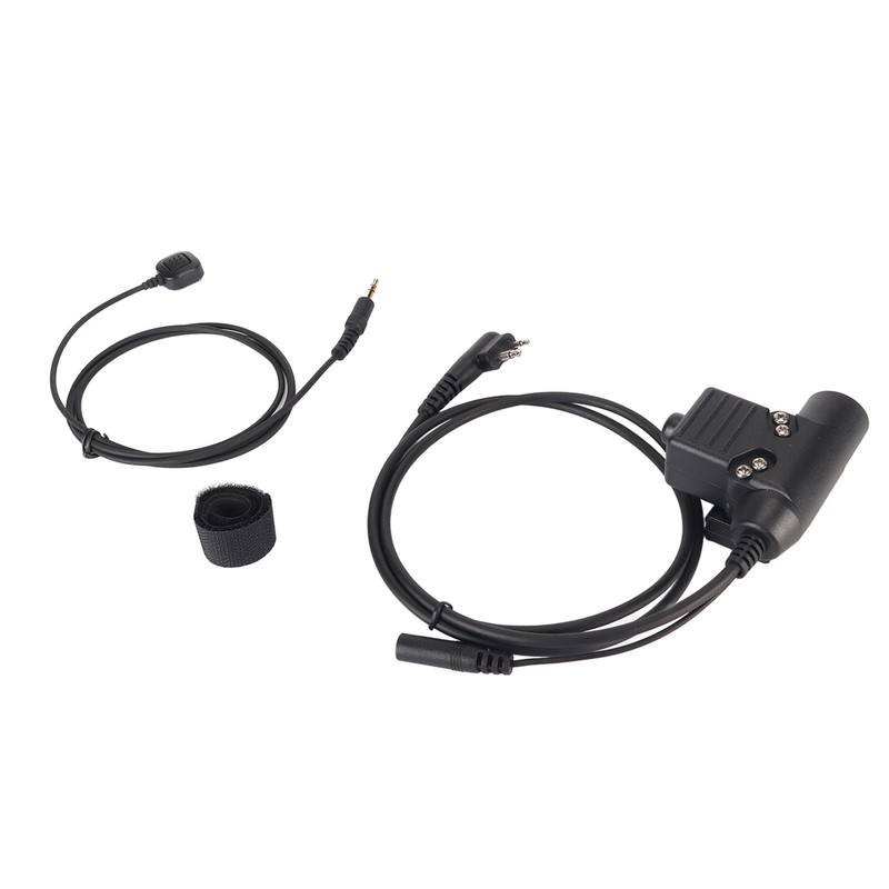 Throat Mic Earpiece 7.1mm Plug with Finger PTT Portable for