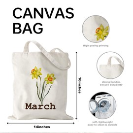 Spring Tote Bag Spring Gifts for Women Birth Month Flower Tote Bag, Unique Bridal Party Gift Bridesmaid Wedding Tote Gift Best Friend Gift Daffodil Tote Bag Mother's Day Birthday Gifts
