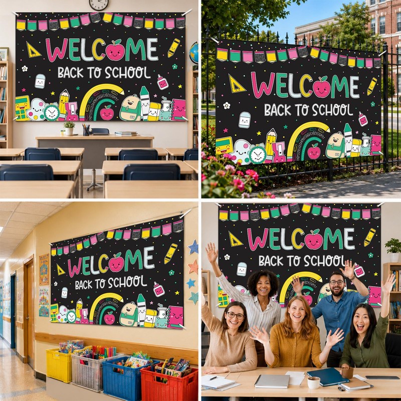 Welcome Back to School Banner Party Decorations First Day of