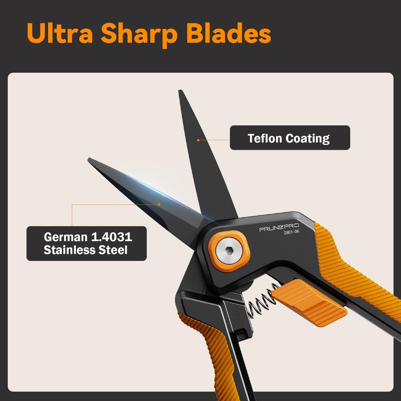 PrunePro Pruning Shears Gardening Scissors Set Professional Hand Pruner Sharp