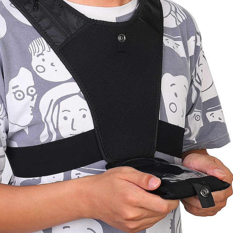 Running Vest Chest Phone Holder Reflective Workout Gear Elastic Adjustable