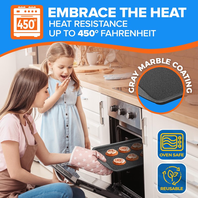 Emporio Kitchen Stackable Baking Pan Set - Deluxe Nonstick Gray