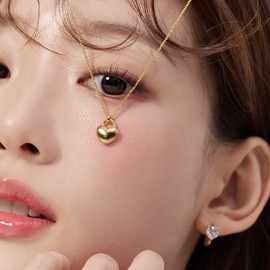 Gold&Deer 14KGP Lovely Heart Lock Necklace Yellow Gold / 골드앤디어 14KGP 러블리 하트락 목걸이 옐로우골드