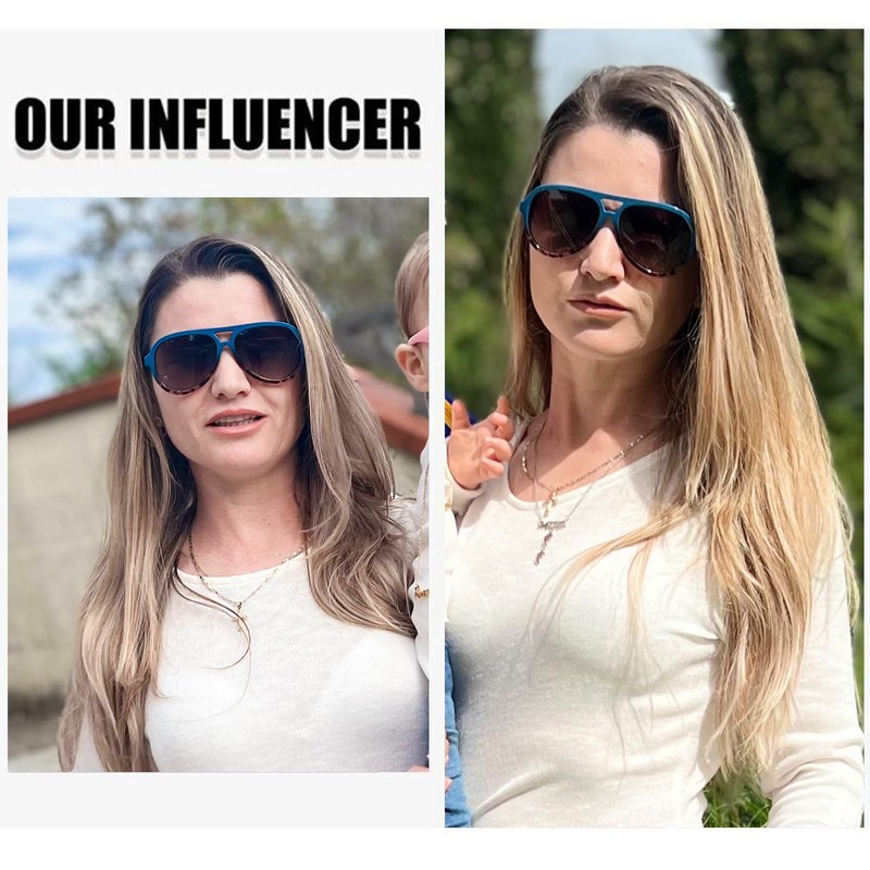 DUCO 1208 Women's Sunglasses, Polarized Sunglasses, Aviator, Teardrop Sunglasses, UV