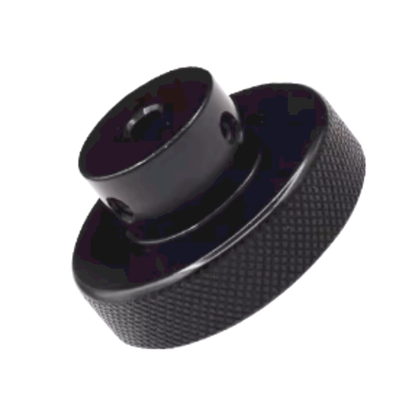 CHANCS Aluminum Alloy Handwheel Knurled Adjustment Black Handle 50mm(2") OD