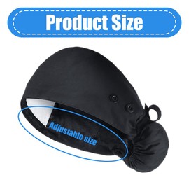 MIRKUZI 1 x Women's Nurse Hat Adjustable Work Hat Cute Unisex Dust Cap Women's Nurse Hat Women's Work Hat with Buttons and Band