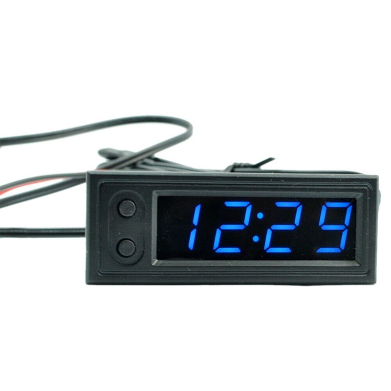 Riloer Car Temperature Clock, Car Clock 12V 3 in 1