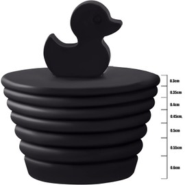 TY 2 Piezas Tapón Universal de Silicona para Bañera, Tapón para Cocina Negro y Gris