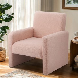 Detachabl Accent Fabric Arm Chair Lambs Wool Upholstered Single Sofa Living Room