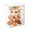 Pastry Display Case，4-Tier Adjustable Clear Bread Storage with Magnetic Door，Bread