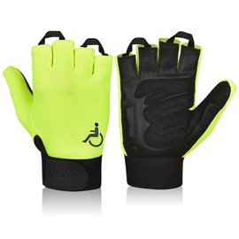 Rebz Wheelchair Full Thumb Fingerless Gloves Ideal Choice for Active Lifestyle Wheelchair Gloves for Men Non Slip Grip to Boost Mobility Breathable Wheelchair Gloves for Intense Sports- Racing