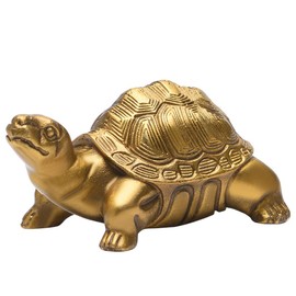 Brass Millennium Turtle Statue Gold Desk Home Indoor Outdoor Decorative Collectible Gifts for Elders 4'' BS051