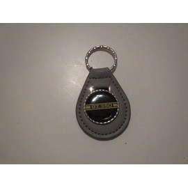 1965 - 1970 SHELBY GT-350 GT350 GOLD SIDE STRIPE LOGO LEATHER KEYCHAIN - GRAY