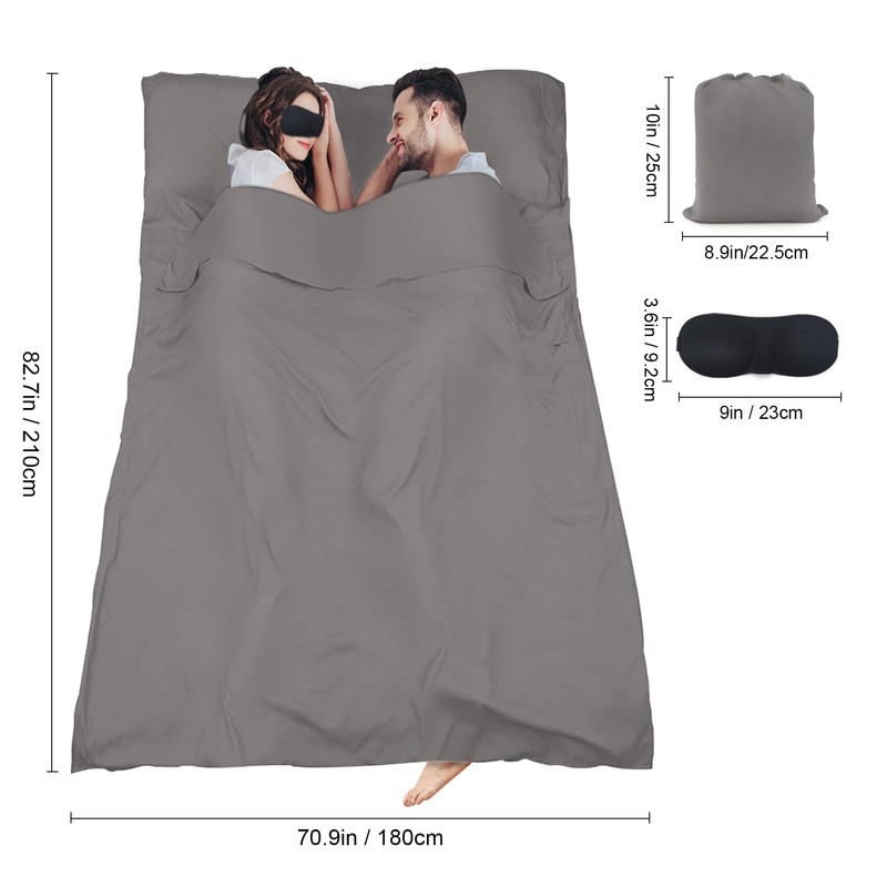 BREENHILL Double Sleeping Bag Liner,Camping Sheets & Travel Sheet, Hostels