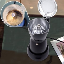 Asixxsix Electric Espresso Maker, 300ML 6 Cup mocha Pot Italian Coffee Maker Portable Cuban Coffee Maker Coffee Percolator, Camping mocha Coffee Pot for mocha Cappuccino Latte, 550W 110V