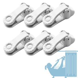 Kingwee Sunflower Shower Curtain Clips, Shower Splash Guard Holders, Bathtub Curtain Liner Clips for Windproof & Splash Water (Grey-6 Pack)