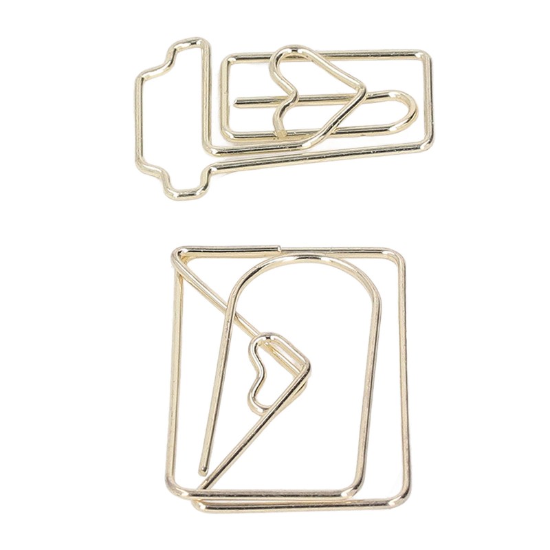 100Pcs Funny Planner Clips Anti Rust Electroplating Process Envelope Coffee