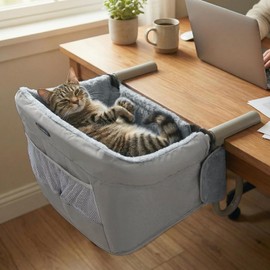 Veehoo Cat Desk Bed Dog High Chair for Table, Desk Cat Bed for Large Cats