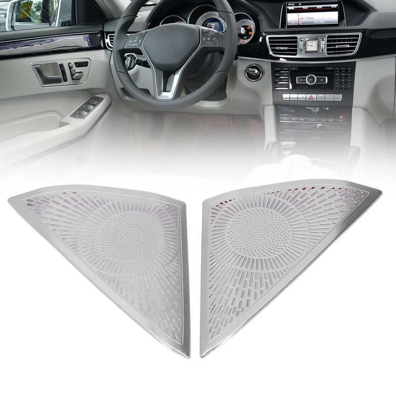 2 Pcs Car Door Speaker Cover Trim Stickers Aluminium Alloy