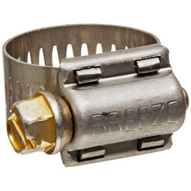 Breeze - 62008H Power-Seal Stainless Steel Hose Clamp, Worm-Drive, SAE Size 8, 1/2" to 29/32" Diameter Range, 1/2" Bandwidth (Pack of 10)