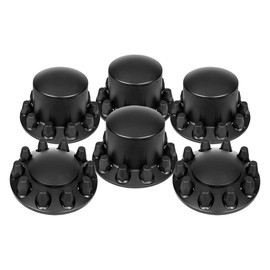 United Pacific 10354 - Axle Hub Cover Kit - Matte Black Dome Axle Cover Combo Kit With 33Mm Standard Nut Covers And Nut Covers Tool