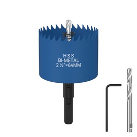 ANDELI 2-1/2'' Bi-Metal Hole Saw with Center Drill, to be Assembled, high Opening Efficiency for Wood, Corn Hole Boards, Plastic, plasterboard and Thin Sheet Metal Openings