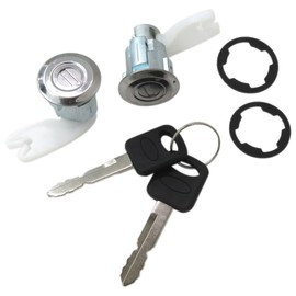 Upgraded 2 Sets Door Lock Cylinder w/Keys Kit Repl.#F2UZ1522050A for Ford F-250 Super Duty 1999-2003 w/o Theft Deterrent and Keyless Entry, Black Finish US